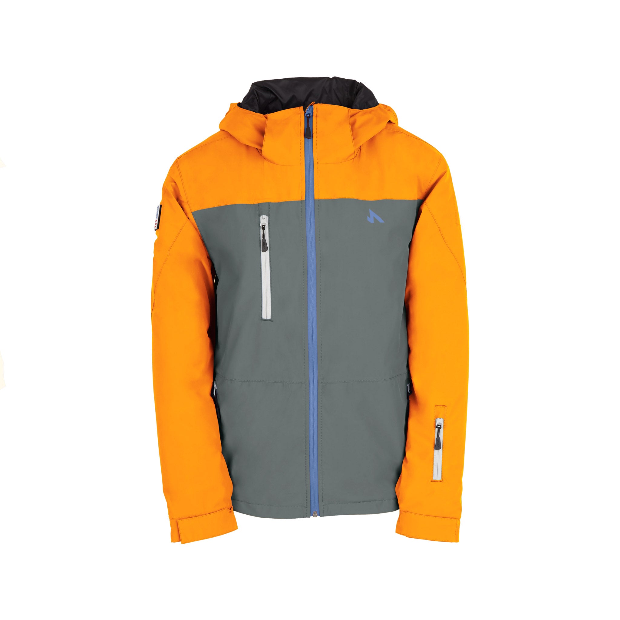Protego Ski Jacket - Orange - Charcoal - Front