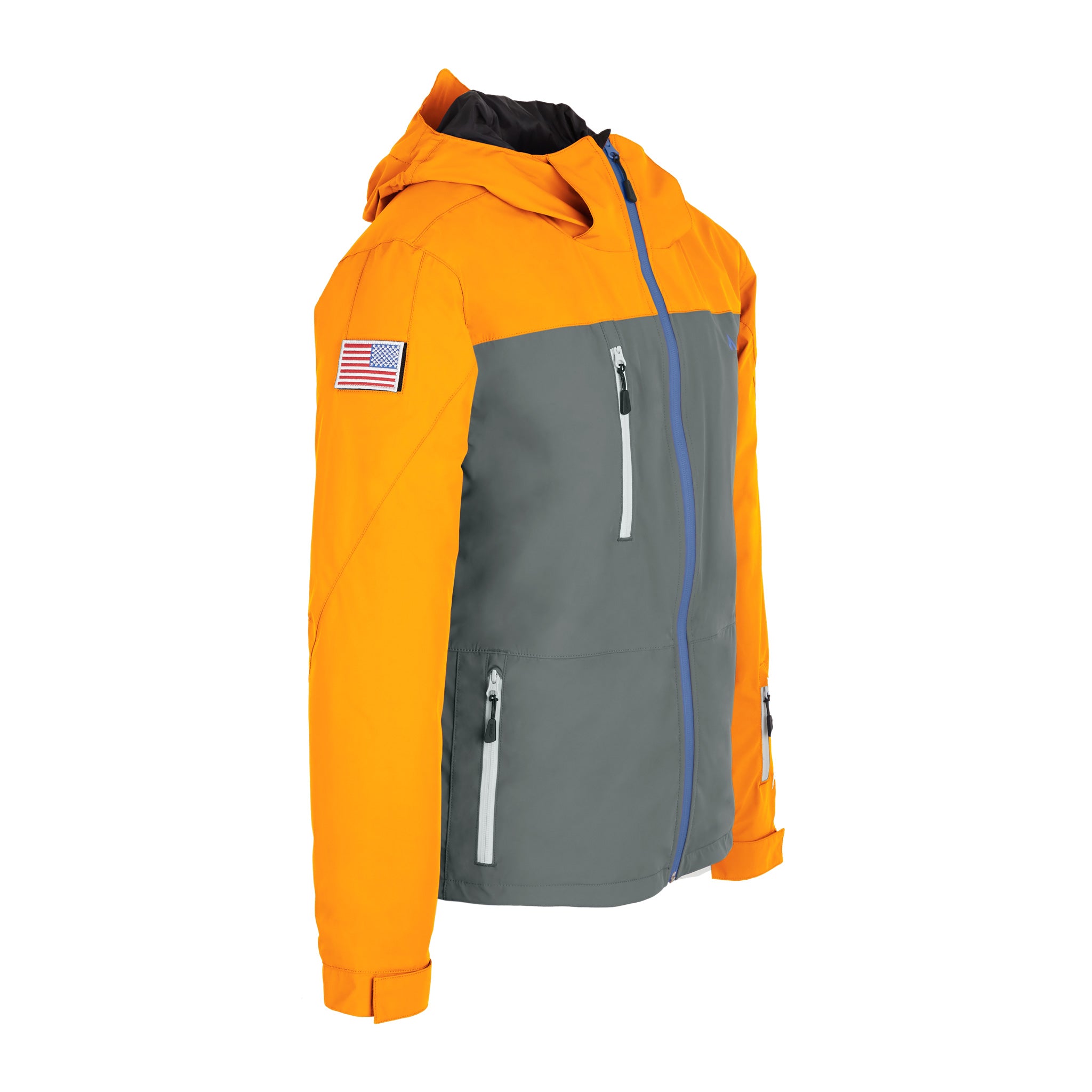 Protego Ski Jacket - Orange - Charcoal - Side